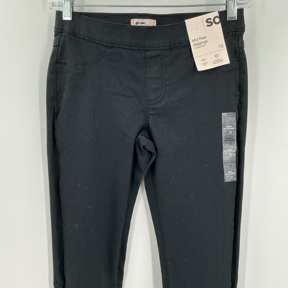 SO brand women's mid-rise black jeggings. Size 12 - Picture 5 of 11